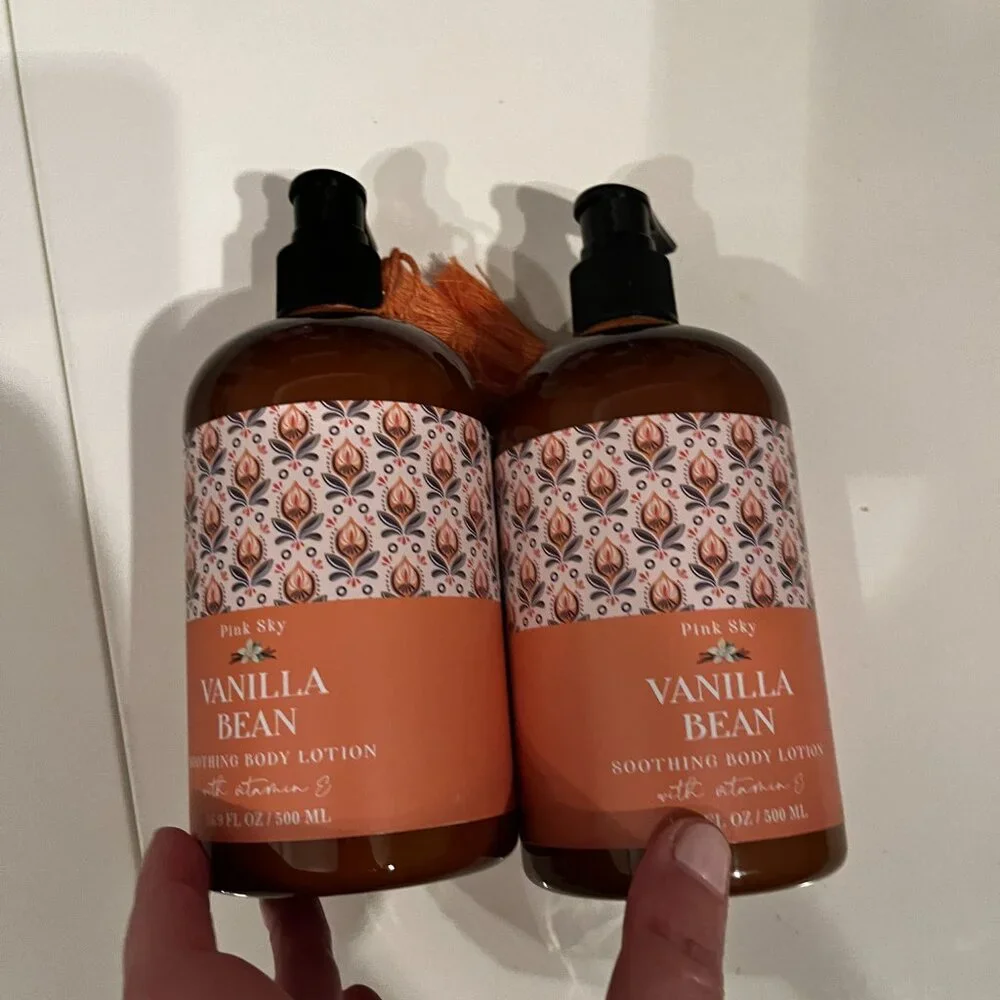 Vanilla Bean‎ Soothing Body Lotion by Pink Sky (SET OF TWO) (16.9 oz) (new/h/x)
